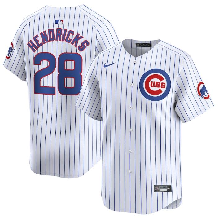 Men's Chicago Cubs #28 Kyle Hendricks White 2024 Home Limited Stitched Baseball Jersey